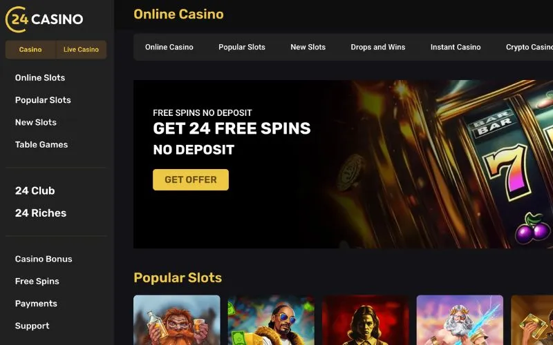24Casino Website Screenshot