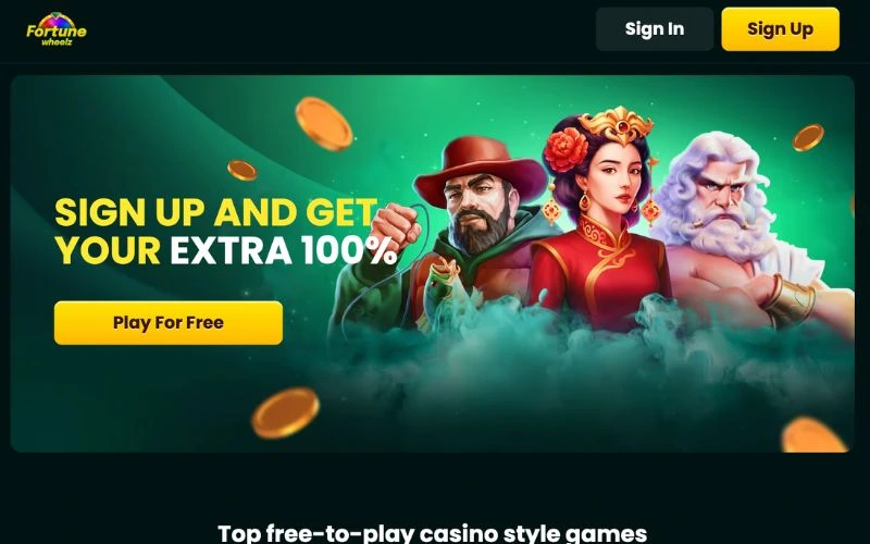Fortune Wheelz Casino Website Screenshot