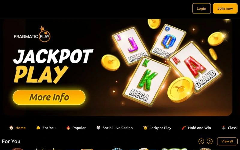 Jackpota Casino Website Screenshot