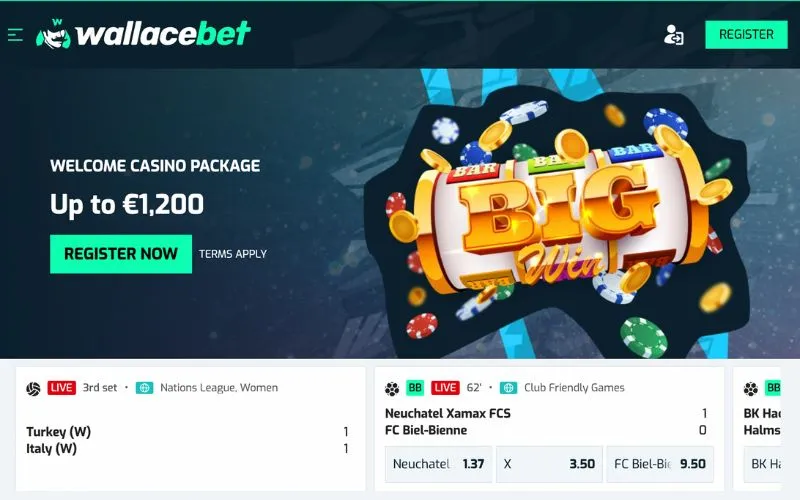 Wallacebet Casino Website Screenshot
